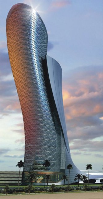 Capital Gate Abu Dhabi - здание с самым большим наклоном в мире (16 фото)